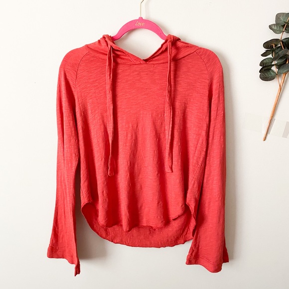 Bobi Red Long Sleeve Tee With Hood Size Small - Picture 2 of 6